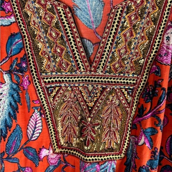 Soft Surroundings Samara Embellished Tunic Red Size M - Picture 3 of 11